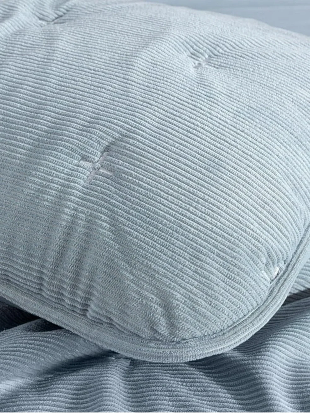 Light Blue corduroyTwin quilt 2 piece Set